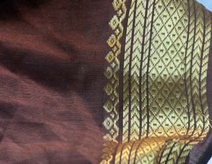 Brand new Brown Saree Blouse with jari border