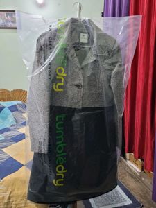 DressBerry Grey &amp; Black Long Coat