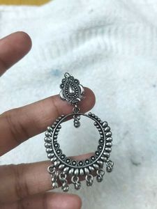 Ethnic Silver Earrings | Oxidized earring