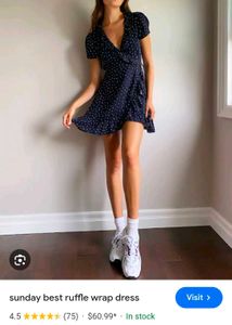 Ruffled Hem Black Dress