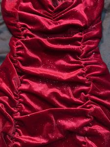 Red Velvet Mini Bodycon Dress