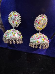 Handmade Mirror Jhumka Earrings