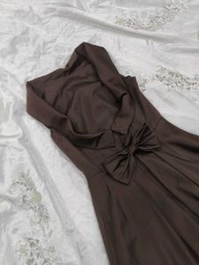 Chic Brown Cowl Neck Dress