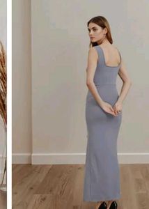 Elegant Gray Maxi Dress Price Negotiable