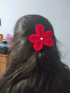 Red Flower Hair Clip