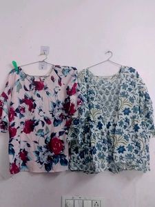 Floral Print Tops - Set of 2,used