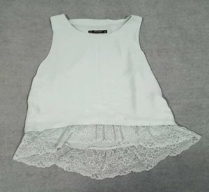 Zara Basic Top with Lace Details