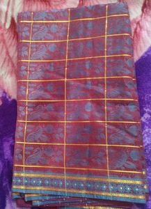 Elegant Checkered Saree