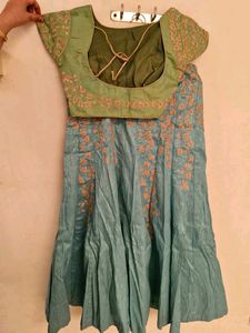 Elegant Blue &amp; Green Lehenga Choli
