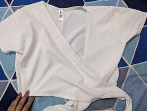 White Wrap Up Top