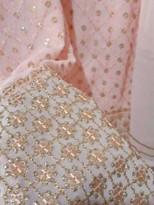 Elegant Blush Pink Georgette Sharara Suit