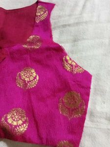 Pink &amp; Gold Brocade Ethnic Top