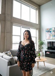 Floral Print Mini Dress (bust 32 to 34)