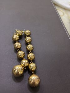 Gold Ball Drop Earrings