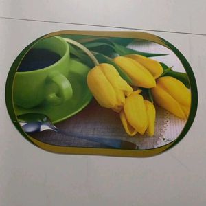 6 Floral Dining Mats+ Six Coaster+ 3 Bowl Mats