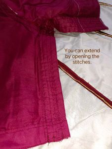 Maroon &amp; white lehenga choli.