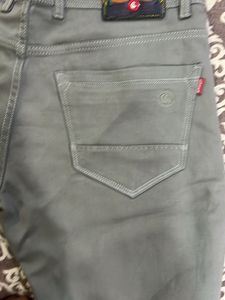 Grey Slim Fit Cotton Pant