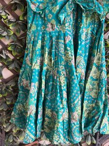 Boho Chic Teal Floral Dress