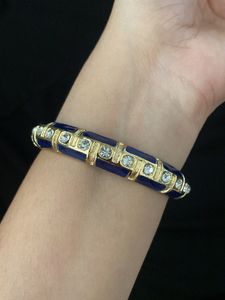 Blue & Gold Bangle Bracelet