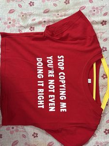 Red Graphic Crop Top