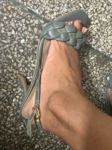 Sea Green Blocked Heels