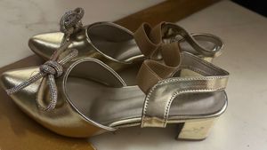 Gold Slingback Heels
