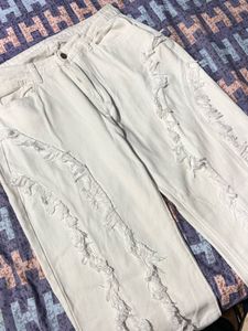 SHEIN Stylish White Jeans