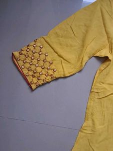 Yellow Embellished Kurta