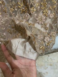 Nude Golden Embroidered Weading Dress