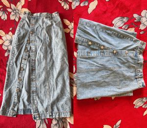 Combo of Black&amp;Blue Denim long Skirt