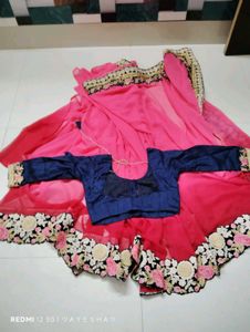 Pink Embroidered Heavy Brodard Saree