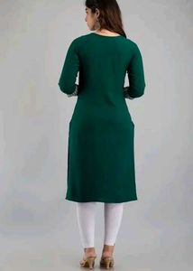 Emerald Green Embroidered Kurti