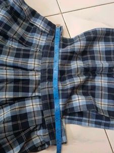 Plaid Mini Dress, Uniform Frock And Shirt