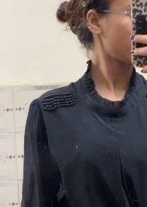 PEARL TOP WITH E-LASTIC PRINTED PANT