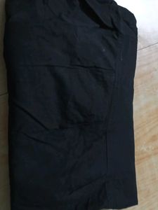 Black Patterned Kurti with Embroidered Yoke