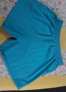 Polyester Cyan Shorts