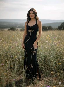 Elegant Black Maxi Party Dress