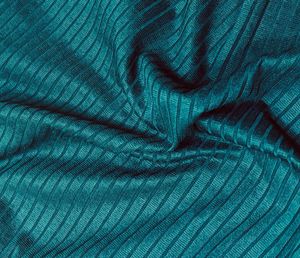 Green Ribbed Ruffle Hem Tee