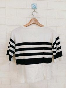 Striped Black &amp; White Top