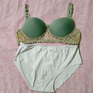 Sage green bra & panty set
