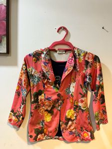 Y2k Floral Blazer