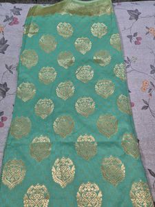 Green &amp; Gold Dress Material
