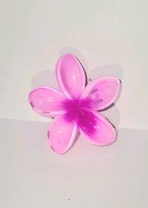 Pink Flower Hair Claw Clip