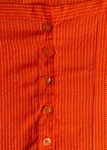 Square Neck Orange Cotton Top 🧡