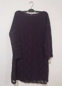 Elegant Purple Lace Dress