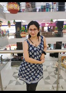 Navy Blue Sleeveless Short Kurti