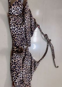 Leopard Print Bikini Top