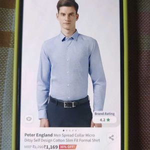 Men&#39;s Blue Slim Fit Formal Shirt