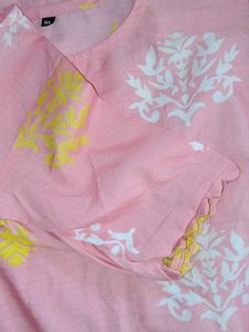 Pink Kurti with Floral Prints