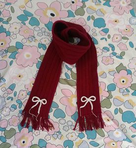 Burgundy Bow Scarf
